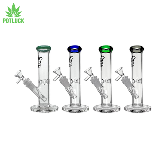 20cm bong boasts clean lines and comes in four sleek colour options for the mouth rim.
