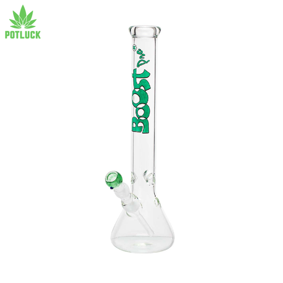 This Boost Beaker Glass Bong is an exquisite piece of glass art that will blow your mind! Green boost pro on the nextk and a green bowl