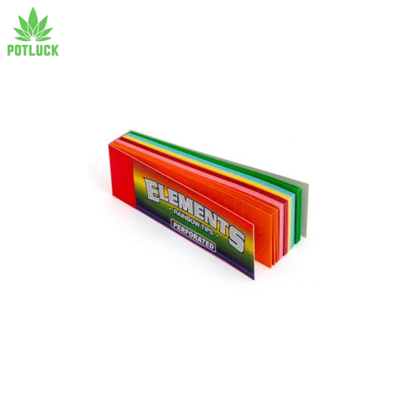 Introducing the Elements Rainbow Perforated Paper Rolling Tips a premium accessory designed for an enhanced, smooth smoking experience. 