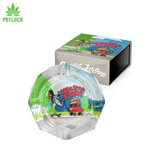 Best Buds crystal ashtray with a girl scout pulling a cart of cookies