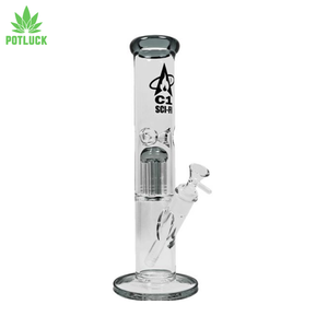 - Vertical Bong With Ice Catcher & Jellyfish Smoke Diffuser - Thick Stable Base - Height: 37.5cm Tall, Lake Green colour